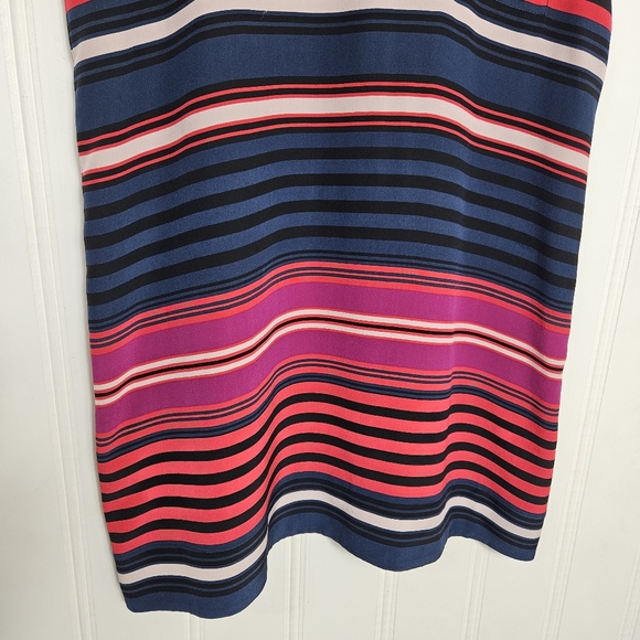 Joie Silk Dress Womens Size XS Dawna Sleeveless Navy Multi Stripe Tank Shift - Picture 4 of 16
